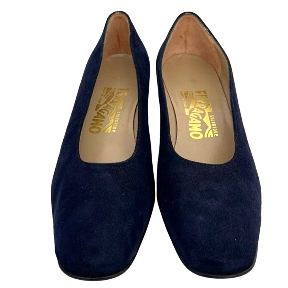 Ferragamo Suede Chunky Heels